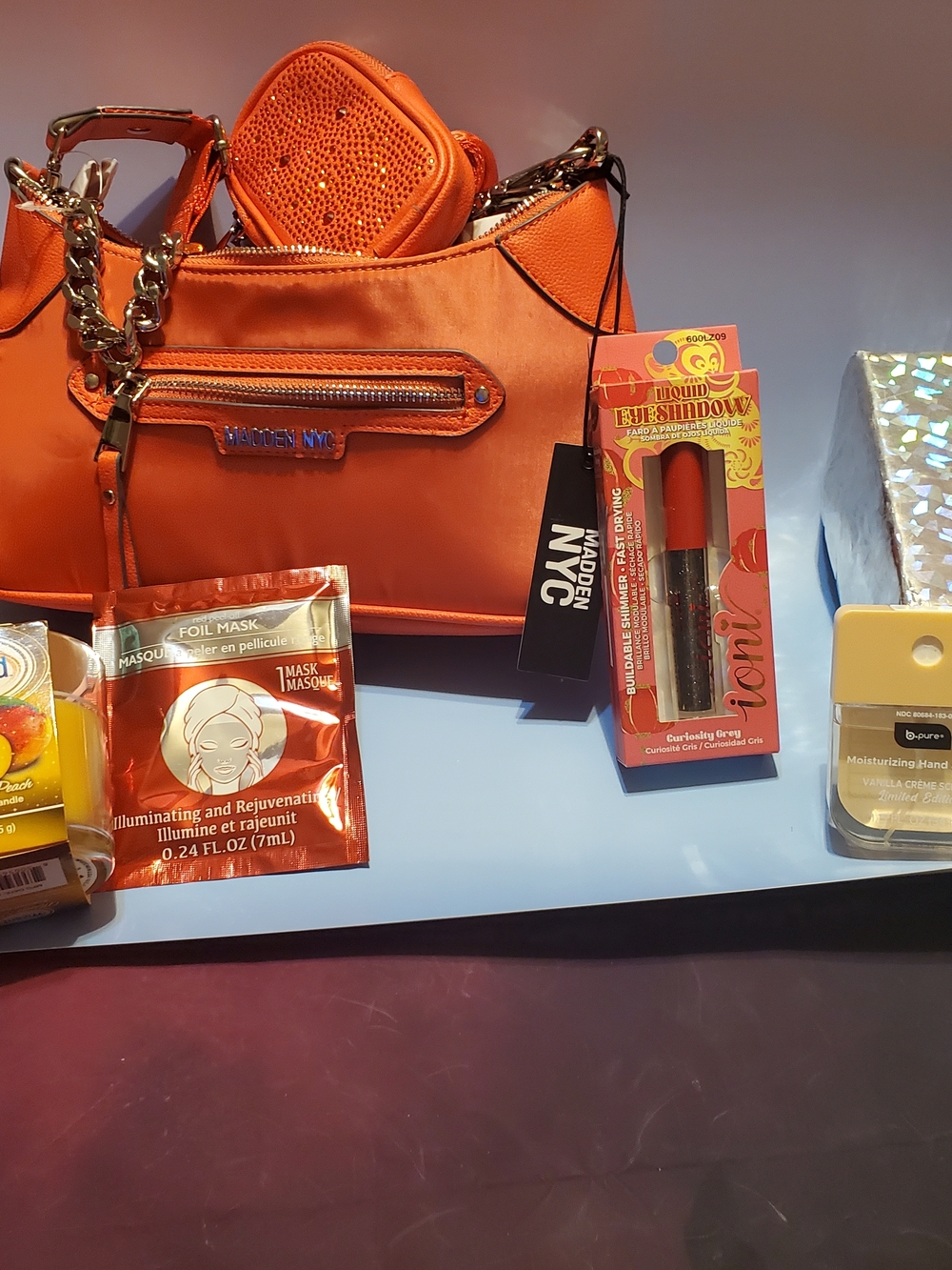 Madden NYC Orange Satchel Handbag With Beauty Accessories!!